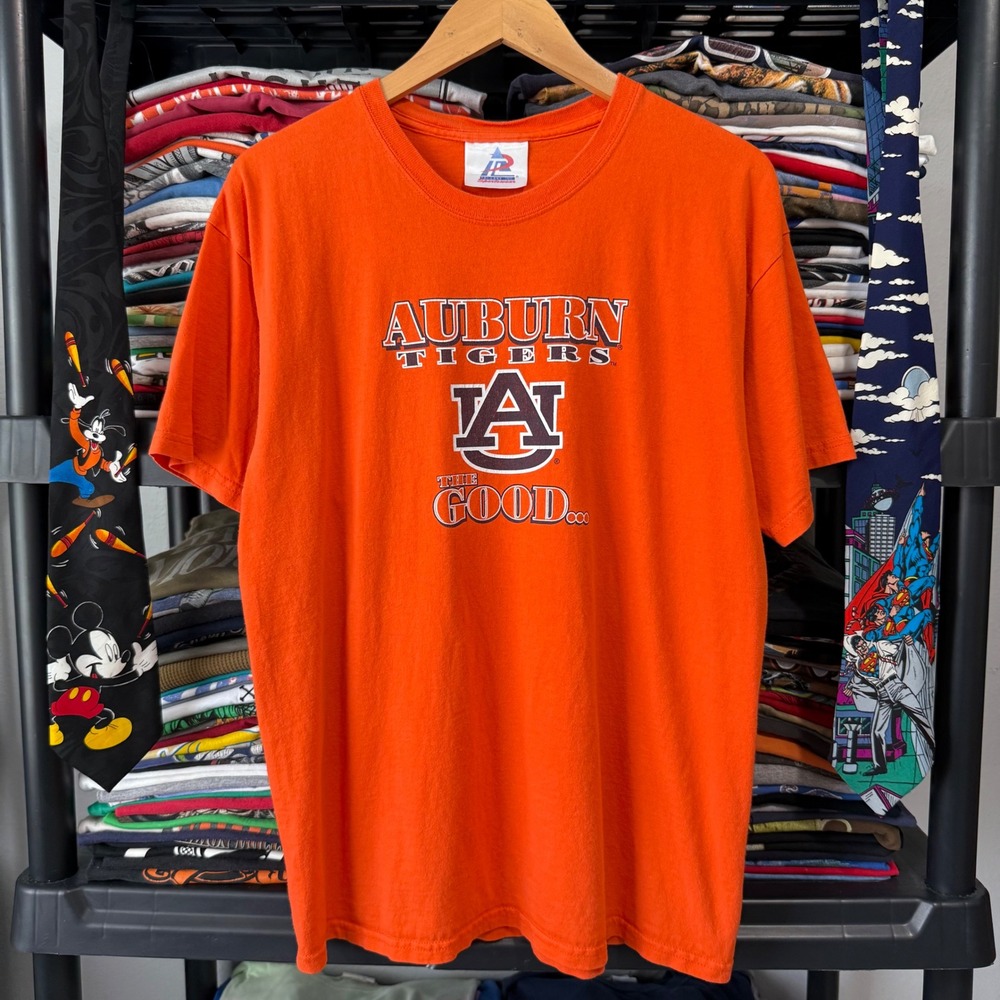 Vintage Orange Auburn Tigers The Good The Bad The Ugly Graphic T-Shirt Large